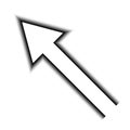 Diagonal arrow with shadow, direction navigation pointer guide