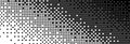 Diagonal bitmap gradient texture. Black and white slanted dither background. Abstract pixelated glitchy corner pattern