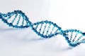 Diagonal Blue DNA Helix on White background Royalty Free Stock Photo