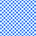 Diagonal blue and white gingham seamless pattern. Checkered texture for picnic blanket, table cloth, plaid, clothes Royalty Free Stock Photo