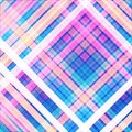 Diagonal checkered pattern background in pink and blue.