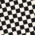 Diagonal checkered seamless pattern. Black and white vector geometric texture Royalty Free Stock Photo