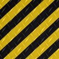 Diagonal Construction Hazard Warning Stripes Black and Yellow