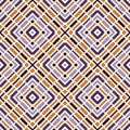 Diagonal dashed lines abstract background. Seamless pattern in Halloween traditional colors with geometric motif