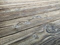 Diagonal deck retro wood floor boards cabin reclaimed barn wooden fence pier dock board home cabin weathered decking Royalty Free Stock Photo