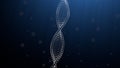 Diagonal DNA Helix on blue background Royalty Free Stock Photo