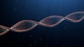 Diagonal DNA Helix on blue background Royalty Free Stock Photo