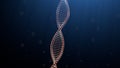 Diagonal DNA Helix on blue background Royalty Free Stock Photo