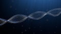 Diagonal DNA Helix on blue background Royalty Free Stock Photo