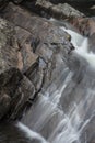 Diagonal falls of water across a rock face in the Great Smoky Mountains Royalty Free Stock Photo