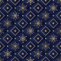 Diagonal geometric pattern with small 6 side snowflakes, square geometric grid Royalty Free Stock Photo