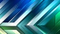 Abstract Geometric Diagonal Stripes With Blue Green White Gradient Reflections background Royalty Free Stock Photo