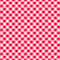 Diagonal gingham seamless pattern. Red and white checkered background with striped squares. Geometric texture for picnic Royalty Free Stock Photo