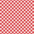 Diagonal gingham seamless pattern. Red and white squares background. Checkered texture for picnic blanket, tablecloth Royalty Free Stock Photo