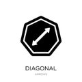 diagonal icon in trendy design style. diagonal icon isolated on white background. diagonal vector icon simple and modern flat