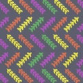 Diagonal ikat abstract leafs. Zigzag simple pattern. Geometric chevron abstract illustration. Tribal ethnic vector