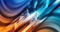 Futuristic Dynamic Abstract 3D Crystal Blue Orange Impact Royalty Free Stock Photo