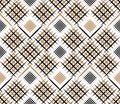 Diagonal lines gride seamless texture, vector fabric pattern background Royalty Free Stock Photo