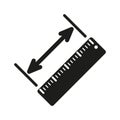 The diagonal measurement icon. Ruler and straightedge, scale symbol. Flat Royalty Free Stock Photo