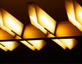 Diagonal orange lamps illumination background