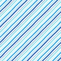 Diagonal parallel doodle style blue stripes seamless pattern