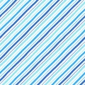 Diagonal parallel doodle style blue stripes seamless pattern