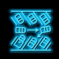 diagonal parking neon glow icon illustration