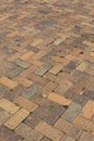 Diagonal pattern background of decorative brick pavers Royalty Free Stock Photo