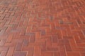 Diagonal pattern of brick pavers in a Herringbone style for back