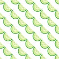 Diagonal pattern of half cucumber. Sliced piece of green vegetable. Ingredient for making salad. Garden and market. Food