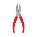 Diagonal pliers red wrench tools mechanic design vector icon. Manual carpenter power repair construction equipment Royalty Free Stock Photo