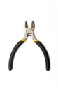 Diagonal pliers or wire cutters or diagonal cutting pliers or diagonal cutters with rubber handles for the master electrician on Royalty Free Stock Photo