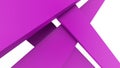 Diagonal purple dynamic stripes on white background. Modern abstract 3d render background with lines and shadows