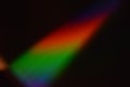 Diagonal rainbow flare cutting through a dark frame Royalty Free Stock Photo