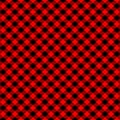 Diagonal red and black buffalo seamless pattern. Checkered lumberjack plaid texture. Geometric background for flannel Royalty Free Stock Photo