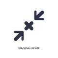 diagonal resize icon on white background. Simple element illustration from arrows concept