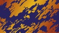 Diagonal rough brush strokes in blue and golden colors. Stains on the wall. Empty textured background Royalty Free Stock Photo