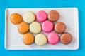 Diagonal Rows of Colorful Macarons Royalty Free Stock Photo