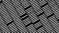 Diagonal rows of flowing narrow short stripes on black background, seamless loop. Animation. Monochrome moving parallel