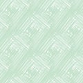 Diagonal scrim linen weave texture vector pattern. Seamless pastel blue teal canvas effect backdrop with scribbled Royalty Free Stock Photo