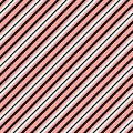 Diagonal seamless pattern, print. Pink, white and black stripes. Textile, wallpaper, cover Royalty Free Stock Photo