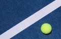 Diagonal Service Line on Tennis Court with Ball Royalty Free Stock Photo