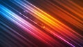 Diagonal streaks of vibrant neon light in blue red orange and yellow creating an abstract energetic background Royalty Free Stock Photo