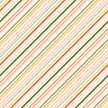 Diagonal stripes seamless pattern. Simple vector colorful lines background Royalty Free Stock Photo