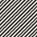 Diagonal stripes seamless pattern. Vector thin and thick slanted lines. Royalty Free Stock Photo