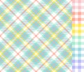 Blue and Coral Pink Tartan and Easter Pastel Colors Gingham Plaid Seamless Pattern Tiles