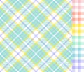 Mint Tartan and Easter Pastel Colors Gingham Plaid Seamless Pattern Tiles