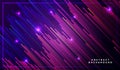 Diagonal stripes vector lines flaying up with shadow and glowing light illustration. Space and stars on dark blue purple Royalty Free Stock Photo