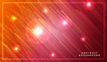 Diagonal stripes vector lines rising with shadow and glowing light illustration. Space and stars on dark red orange background.