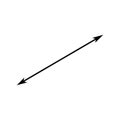 Diagonal thin double arrow. Vector illustration.